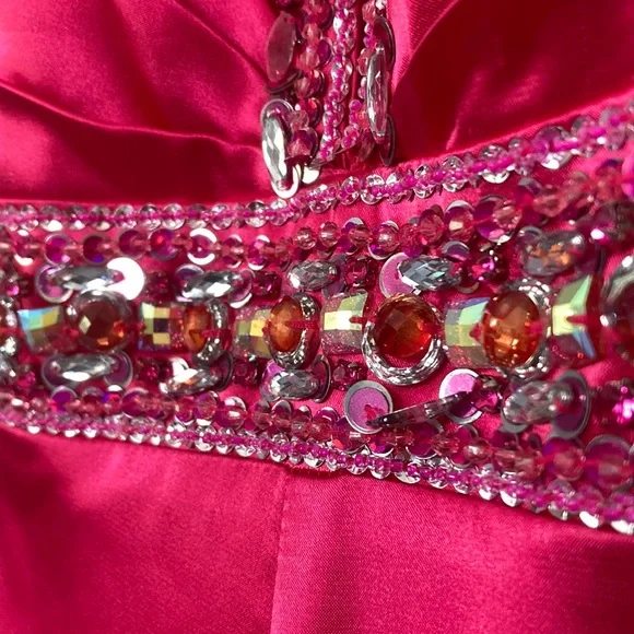 MORI LEE PAPARAZZI JUMPSUIT HIDDEN PANTS THAT LOOK LIKE A GOWN - Picture 9 of 11